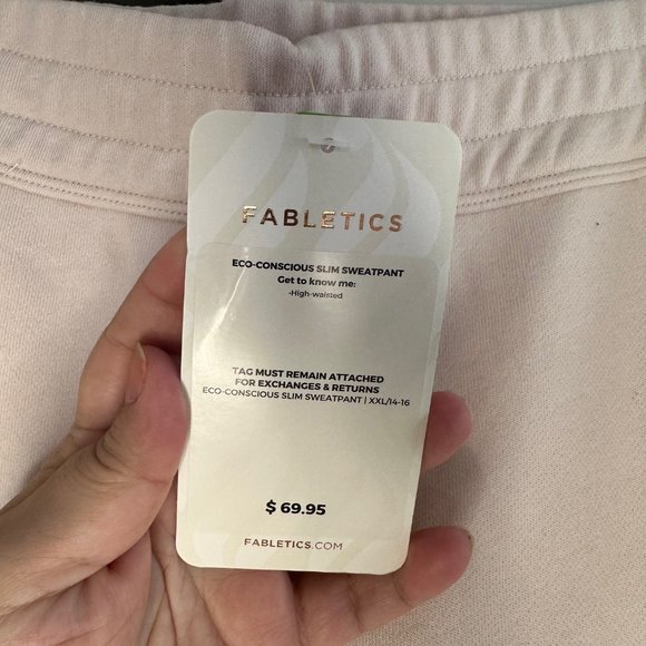 Fabletics Cream Eco-Conscious Slim Sweatpants - NEW - Picture 5 of 13
